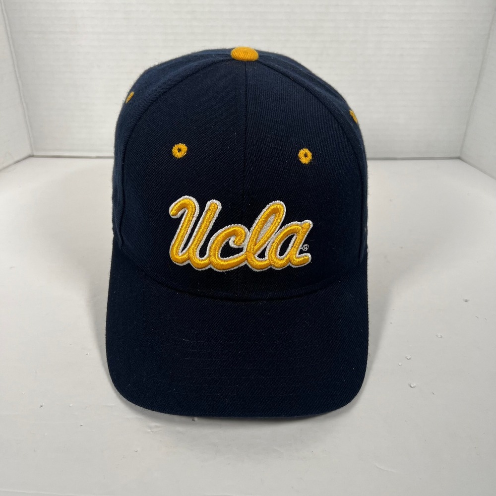 Zephyr UCLA Bruins Fitted‎ Hat Navy Blue Gold Script Logo Size 7 3/8 The Z Hat